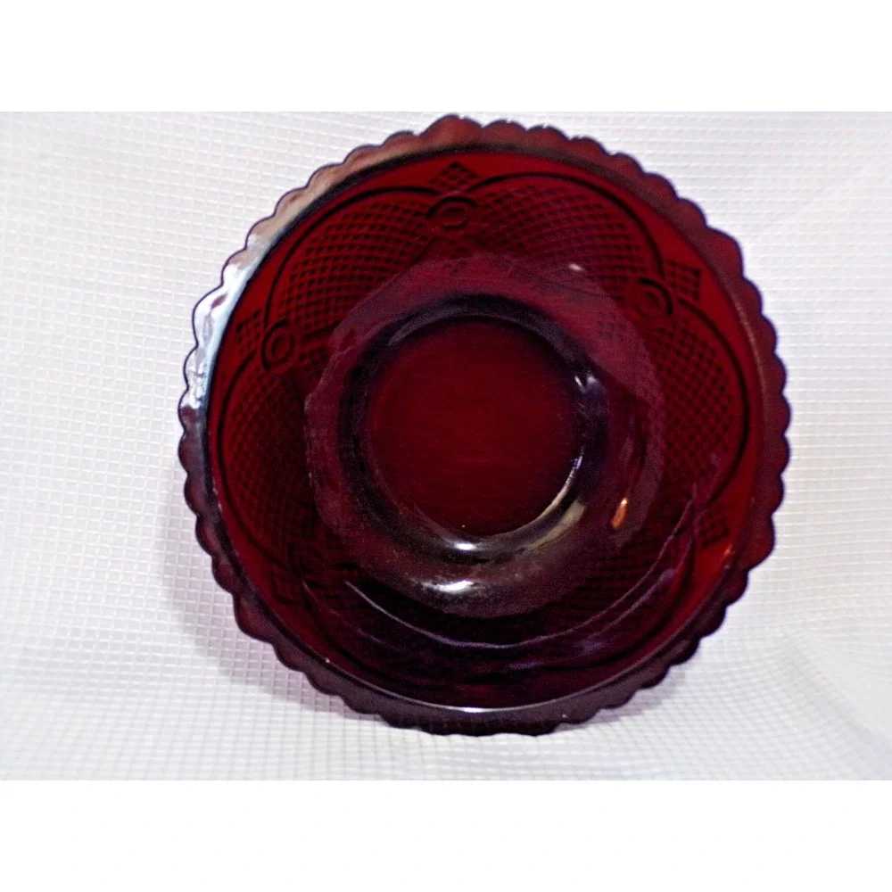 Vintage Avon Cape Cod 1876 Ruby Red Glass Serving Bowl‎ Colonial  Dinnerware